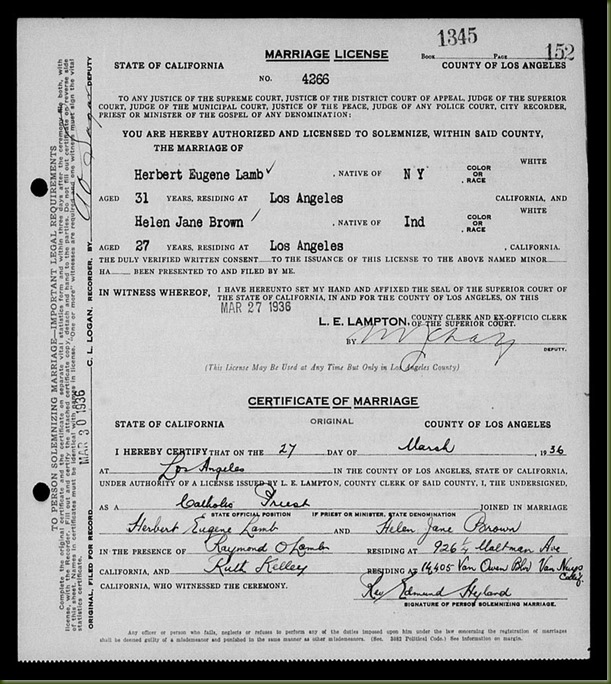 Herbert-Eugene-Lamb-and-Helen-Jane-Brown-marriage,-p1