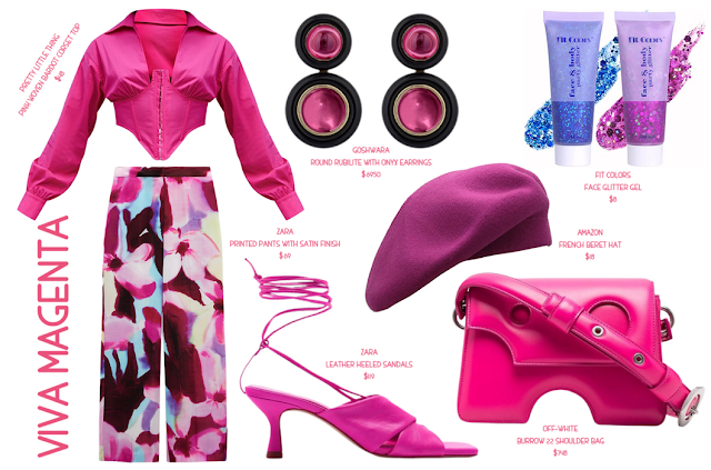 pantone 2023 viva magenta outfit styling