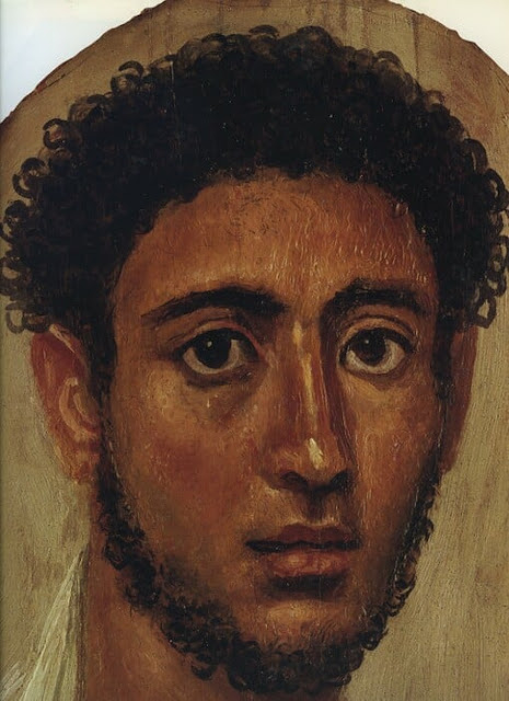 Ένας άνδρας, από τη Χαουάρα, αδριανικής εποχής, περ. 117-138 (λεπτομέρεια). Ανασκάφηκε από τον R. von Kaufmann το 1892.