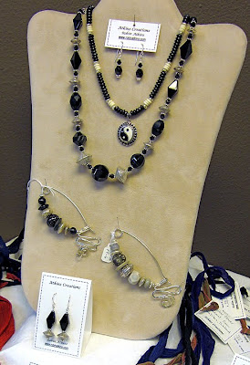 bead jewelry by Robin Atkins, vintage jet beads