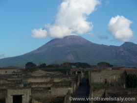 Viewing Mt. Vesuvius from Pompeii