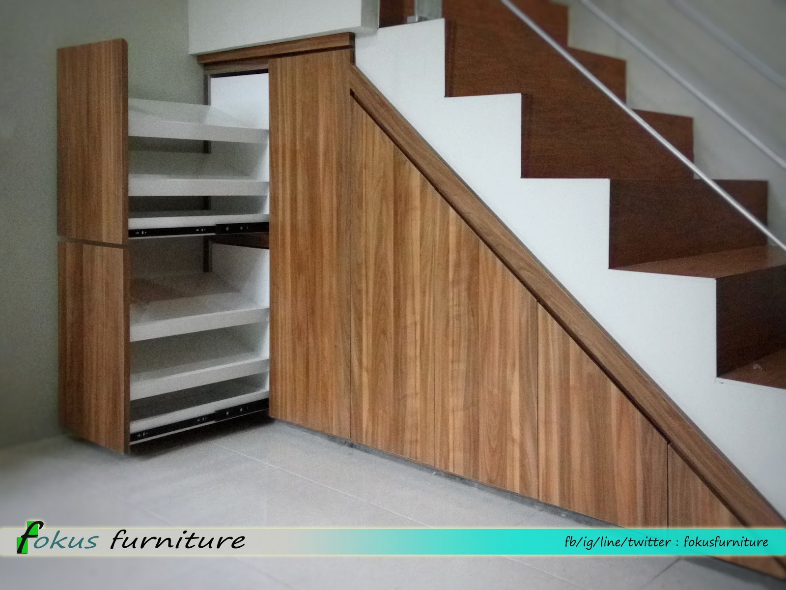 Kitchen set dan lemari bawah tangga minimalis Pondok gede Kitchen set dan lemari bawah tangga minimalis Pondok gede