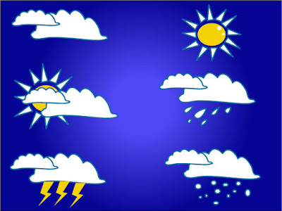 weather forecast symbols. SPOKEN WEATHER FORECAST IN