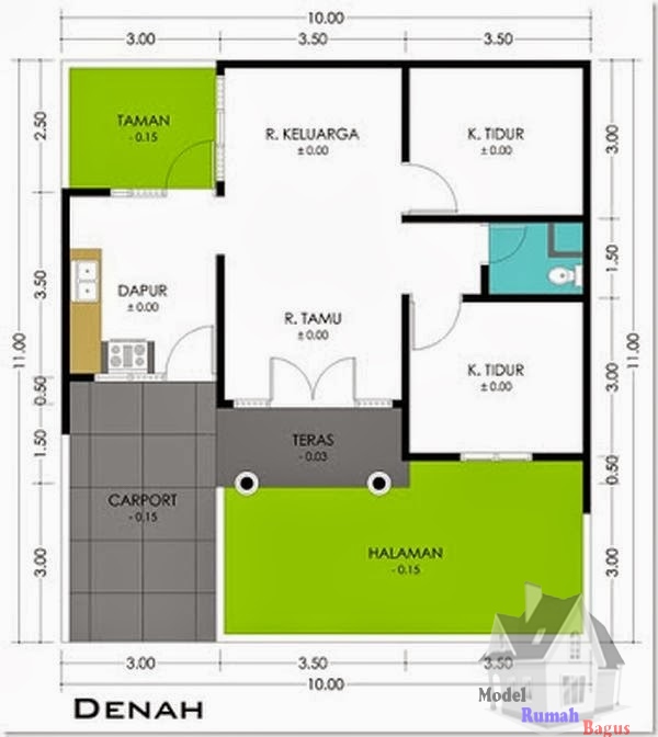  Desain  Rumah  1 Lantai  Tipe 36 Tanah Persegi  Desain  Rumah 