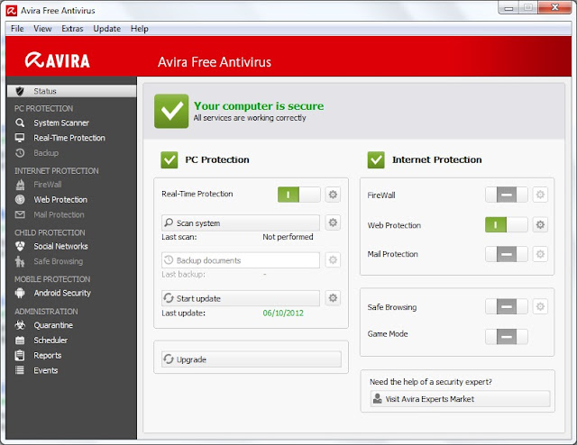 Avira Free AntiVirus 2013