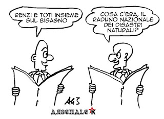 Renzi, Toti, Bisagno, satira, vignetta