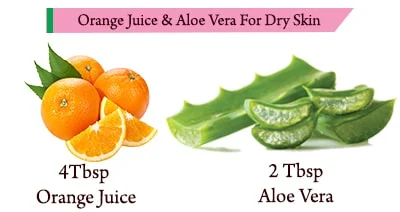 Orange Juice And Aloe Vera For Dry Skin