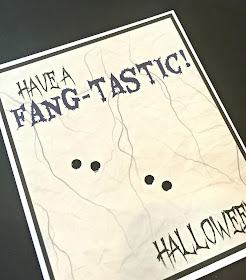 Printable Halloween Cards with plastic fangs and chocolate.