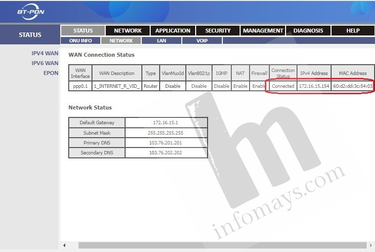 Cara Setting Modem BT-PON Mode PPPoE