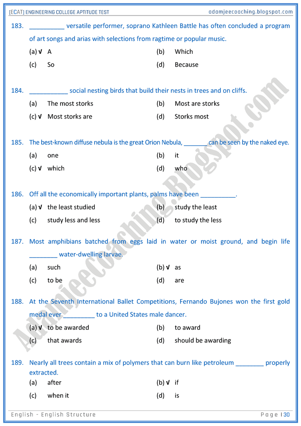 ecat-english-english-structure-mcqs-for-engineering-college-entry-test