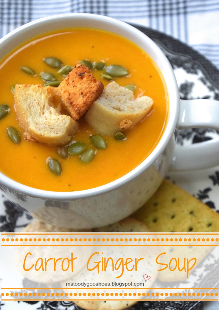 This carrot ginger soup is thick and creamy, yet surprisingly low calorie! | Ms. Toody Goo Shoes