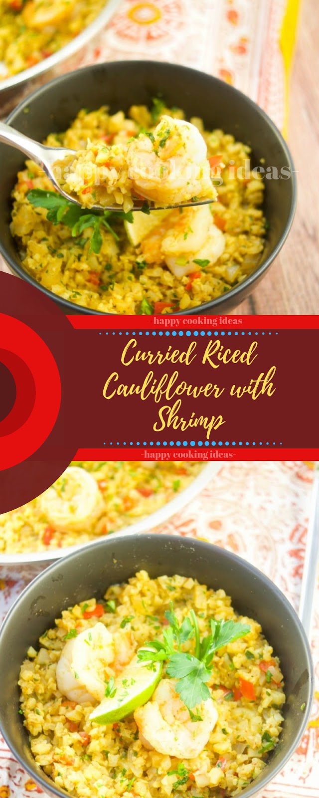 Curried Riced Cauliflower with Shrimp