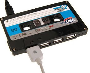 Cassette Tape 4-port USB 2.0 Hub