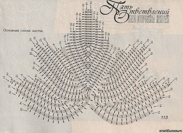 Кленовые листья крючком