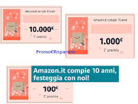 Concorso " 10 anni di Amazon" : estratti i 111 codici vincenti ( da 5000 euro, da 1000 euro e da 100 euro)! Scopri se hai vinto