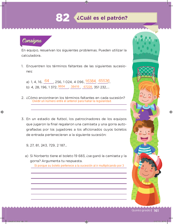 Cual Es El Patron Desafios Matematicos 5to Bloque 5 Apoyo Primaria