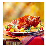 Pomegranate-and-Plum Glazed Duckling