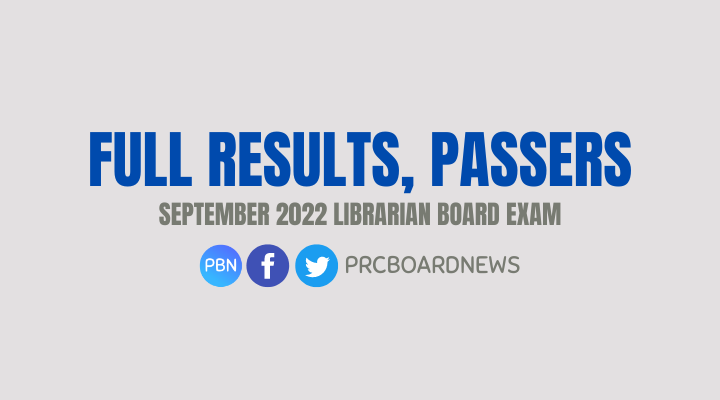 LLE RESULT: September 2022 Librarian board exam list of passers