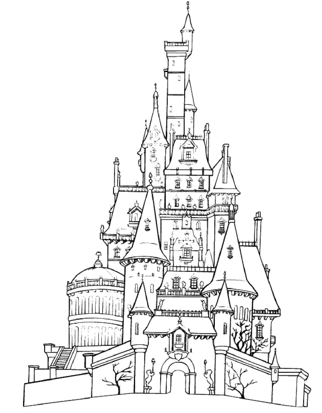  Gambar  Mewarnai  Istana Frozen Terbaru 2021 gambarcoloring