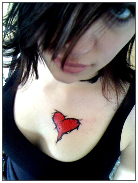 Girls Heart Tattoo Design