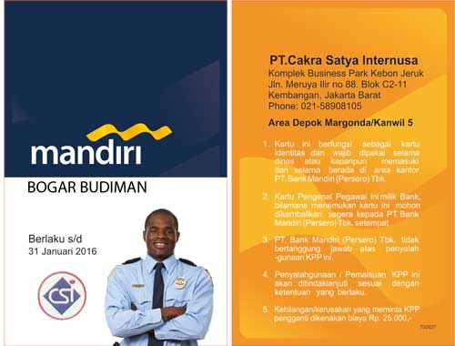 10+ Contoh Id Card Penjaga Keamanan (Satpam) Perusahaan 