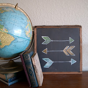 Averie Lane Boutique - Arrow Sign - Black with Colored arrows - reclaimed wood, globe, vintage books