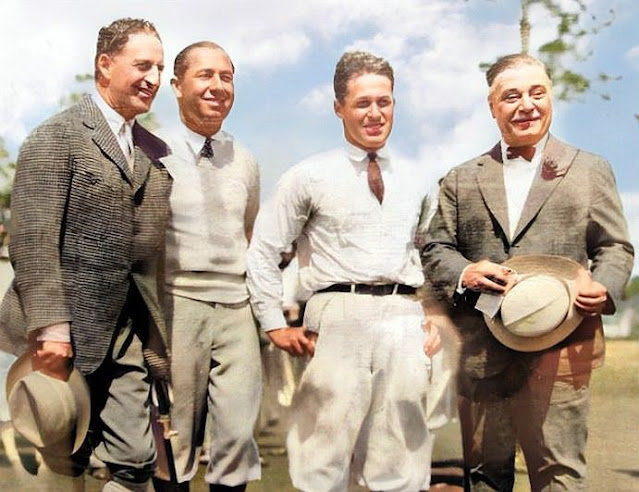 1926 Pasadena-on-the-Gulf developer Jack Taylor, Walter Hagen, Bobby Jones, Yankee owner Jacob Rupert.