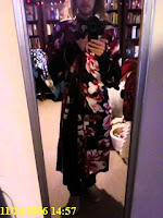 black floral silky summer robe