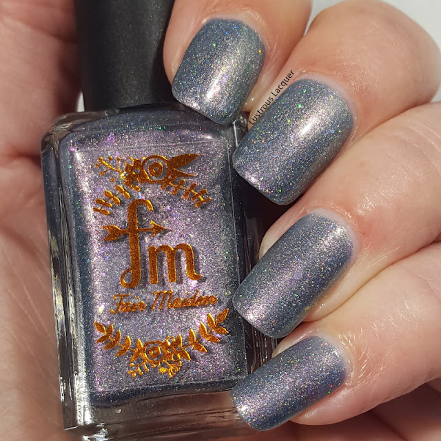 blue/violet multichrome nail polish with holo sparkle and chameleon flakes