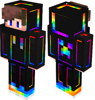 Skin Minecraft Garoto NEON Moleton Colorido Download