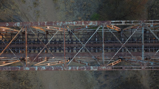 Namibia: aerial view of old railway bridge near Windhoek