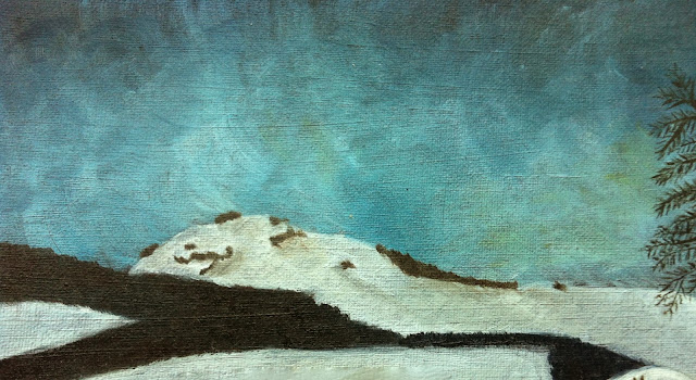 snow mountain oil painting