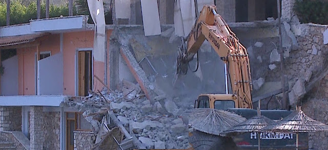 The Restaurant of Mihal Kokëdhima demolished after the incident with Eugenio Galdón