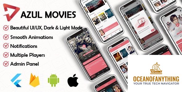 Movies App v1.0 - Admin panel ( movies & series & tv shows...) Flutter