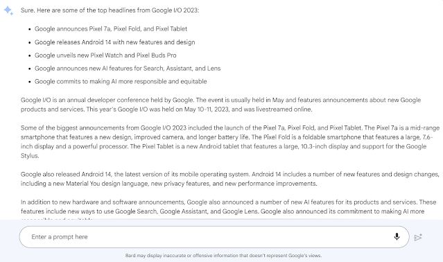 Google Bard - Top Headlines from Google IO 2023