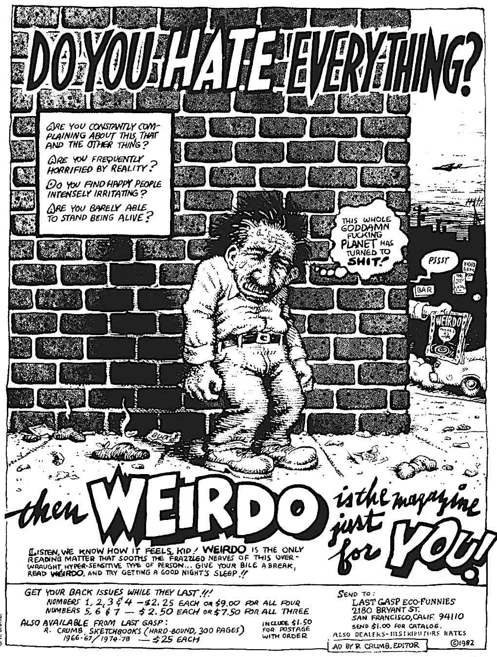 a Robert Crumb illustration for Weirdo magazine