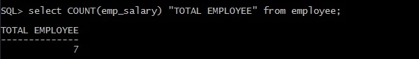 Use of COUNT function