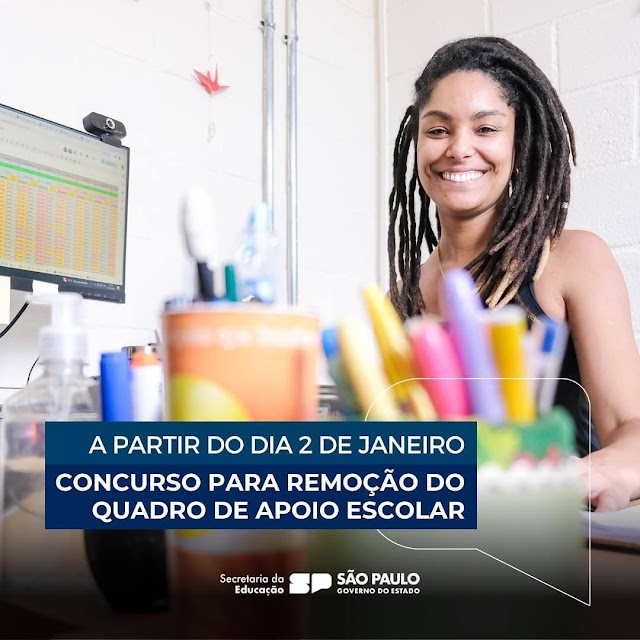  Concurso de remoção do Quadro de Apoio Escolar abre no dia 2 janeiro!