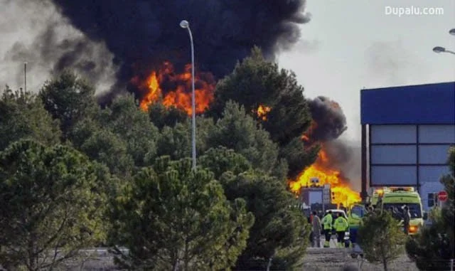 Imagen del accidente del caza F16 griego en Albacete