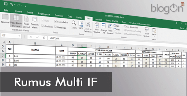 Belajar Microsoft Excel 2016: Membuat Rumus Pembobotan Penilaian Berdasarkan KKNI 