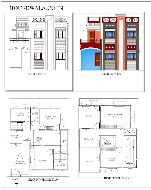 House Plan with Elevation 