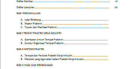 Contoh Daftar Isi Dalam Laporan Kegiatan Outdoor Makalah