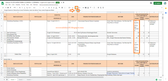 Cara Merapikan File di Setiap Kolom Spreedsheet