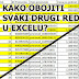 Kako obojiti svaki drugi red u Excelu?