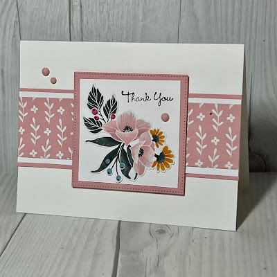 Thank You Card using Fitting Florets Designer Series Paper from Stampin' Up!