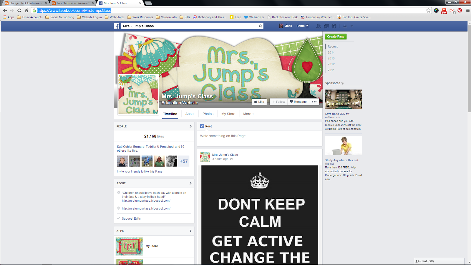 Mrs. Jumps Class Facebook Page