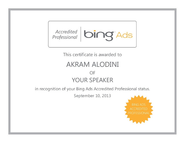  Bing Ads Accredited Professional