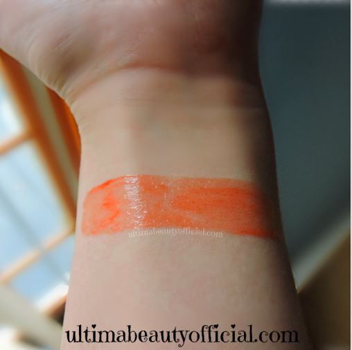 Swatch of Mirabella Colour Shine Lip Gloss in Reckless