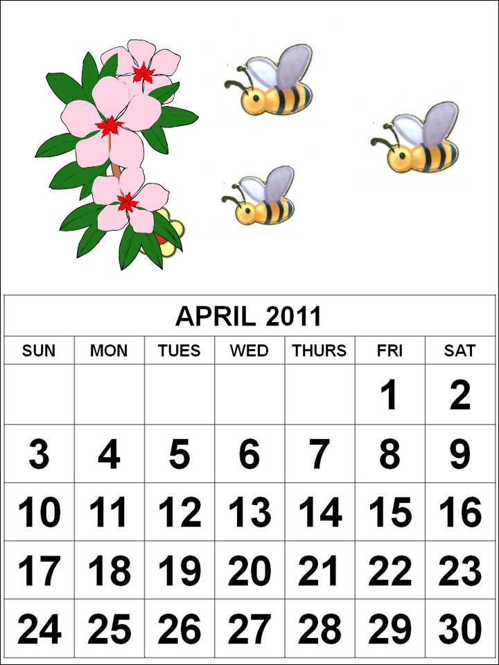 2011 calendar april