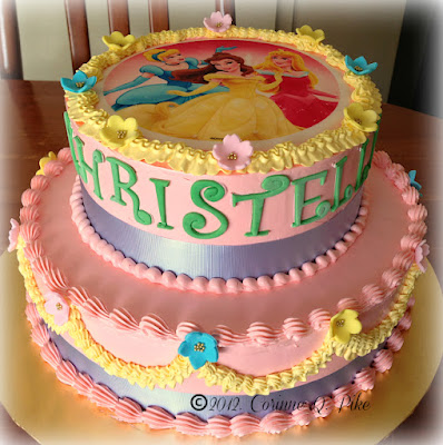 Disney Princess Birthday Cakes on Two Tiered Disney Princess Themed Cake For A 15 Year Old Birthday Girl